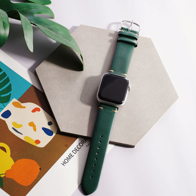 Apple watch通用錶帶經典包邊真皮錶帶