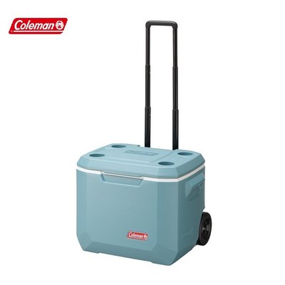【暫缺貨】Coleman CM-38453 薄霧藍拖輪冰箱 47L 冰桶 保冷冰箱 行動冰箱 露營冰桶 保鮮 保冰 野餐