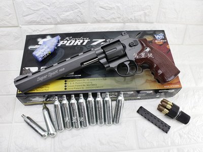 台南 武星級 WG 8吋 左輪 手槍 CO2直壓槍 + 12g CO2小鋼瓶 ( 左輪槍8吋SP 703直壓槍BB槍
