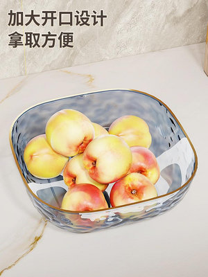 水果盤客廳家用茶幾零食擺放盤2023新款果盆輕奢高級水果盤水果籃~沁沁百貨