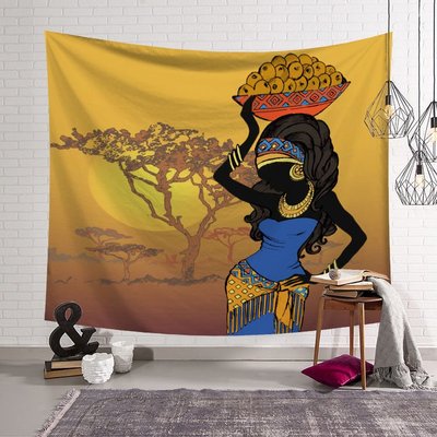 非洲女人南美洲異域風情掛毯少數民族掛布臥室客廳墻壁裝飾畫布-默認最小規格價錢  其它規格請諮詢客服