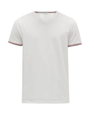 ［非現貨，英國代購直郵台灣✈️］Moncler Logo-patch tricolour-tipped T-shirt 男 Logo 棉T （白色、深藍）