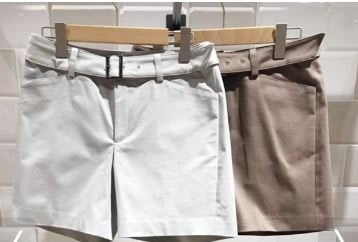 百貨公司專櫃品牌MK MICHEL KLEIN 附本布腰帶短褲(咖啡色)