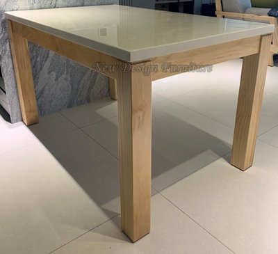 【N D Furniture】台南在地家具-松木實木人造石面原木色150cm餐桌YH