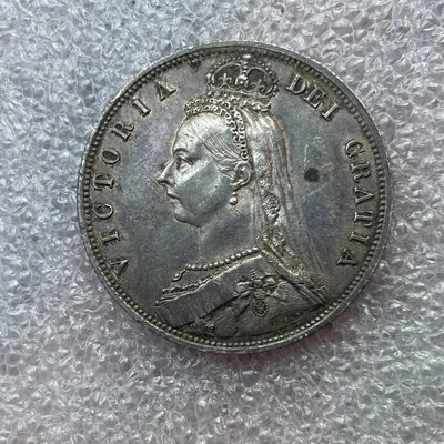 UNC好品相1887英國維多利亞半克朗銀幣444