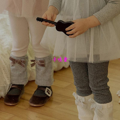 【12月新品】2023冬款草莓珊韓國女童女孩兒童拼接加厚坑紋堆堆襪款內搭褲