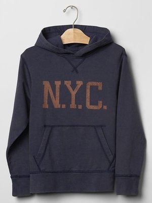 ╭☆°芒果衣櫃 全新美國 GAP NYC hoodie 藍色帽T  Size M