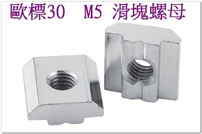 T電子 歐標3030 M5 滑塊螺母 (5個20元) 方形螺母塊 工業鋁型材配件 鋁擠型
