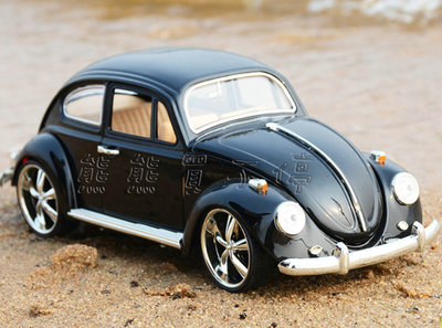 [在台現貨] 第一代金龜車 福斯 Beetle 1/18仿真復古金龜車-黑色 合金汽車模型 生日禮物