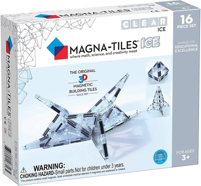 美國 MAGNA TILES 建構玩具  CLEAR COLOR ICE系列 16片~請詢問庫存