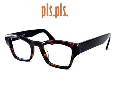 【本閣】Pls.Pls 品番PLS35 日本手工光學眼鏡賽璐珞框 玳瑁色黑色方框 金子 泰八郎 小竹角矢 moscot