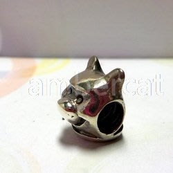 琥珀貓銀飾DIY【925純銀飾品】造型大孔珠~A0829~維尼~一個