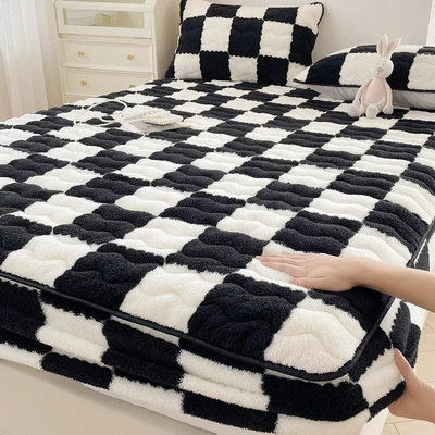 甜覓居家珊瑚絨床包 床罩單件 席夢思床墊套罩 牛奶絨床包 法萊絨床包 加厚床包