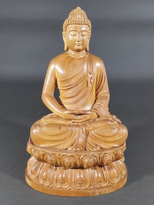 [銀九藝] 早期木雕 印度老山檀香 收藏級 佛陀 入水沉