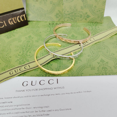 【二手】Gucci這款lcon系列玫瑰金色手環飾有象征Guccio Gucci首字母的標識