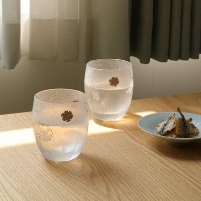“正品”日本進口ADERIA石塚玻璃對杯丸紋金魚玉兔鑲金威士忌對杯結婚禮物