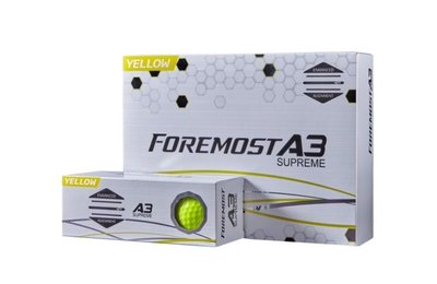 青松高爾夫'22 FOREMOST A3 Supreme 球 (三軸瞄準線-(黃色) 三層球$700元