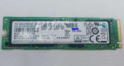 Samsung三星 PM951 256G 256GB NGFF PCIe3 M.2 SSD Nvme