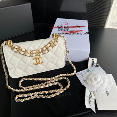 Chanel AP3021 Mini Flap Bag WOC Calfskin Phone bag White in 2023