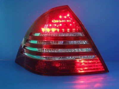小亞車燈╠ 全新上市BENZ W203 類新S350 w220系列紅白晶鑽LED四線尾燈特價中