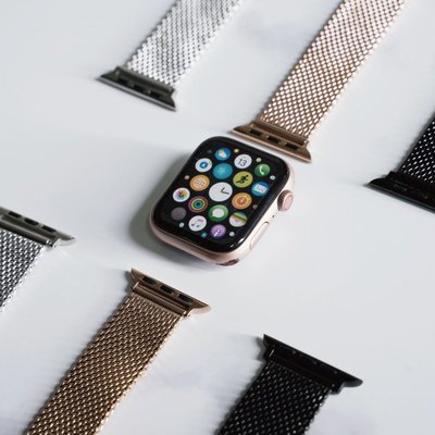 【完全計時】錶帶館│38/40/42/44mm Apple watch通用錶帶 三色粗米蘭316L不銹鋼帶
