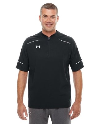 棒球世界 美國進口全新UA Under Armour男棒球壘球短袖風衣特價黑色