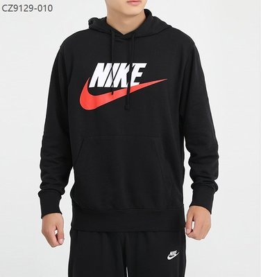 【熱賣精選】Nike NK 耐吉衛衣 男款 上衣 針織 CZ 黑色 連帽紅色logo字母衛衣 帽T-LK29547