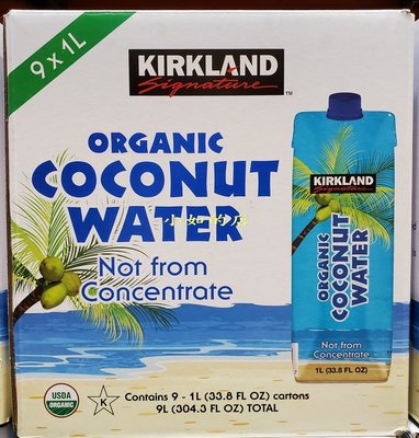 【小如的店】COSTCO好市多代購~菲律賓原裝進口 KIRKLAND 椰子水/椰子汁(1公升*9入)