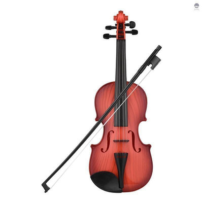 玩具小提琴迷你電動小提琴帶 4 根可調節弦小提琴弓樂器玩具