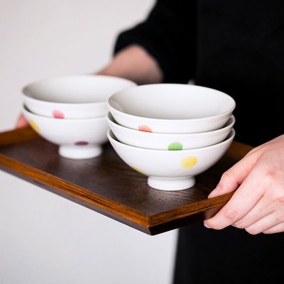 日本制美濃燒水玉彩色波點陶瓷米飯碗日料小碗湯碗平茶~特價#促銷 #現貨
