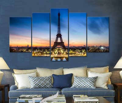 歐式客廳裝飾畫巴黎艾菲爾鐵塔掛畫現代簡約背景牆畫餐廳掛畫建築(3組可選)