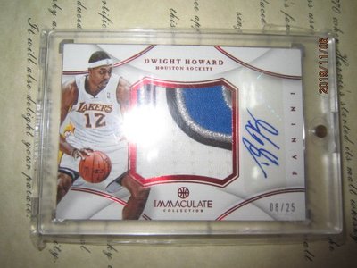2012/13~Dwight Howard/ 25~auto~IMMACULATE~簽名~大PATCH球衣~超低限量25