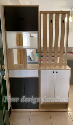 【N D Furniture】台南在地家具-木心板雙色鋼刷壓紋雙面鞋櫃/隔間櫃/玄關櫃YH