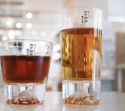 發現花園 日本選物～日本製 傳統工藝 田島硝子 富士山 玻璃杯 寬口威士忌杯/啤酒高杯