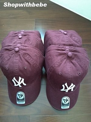 現貨 47 Brand CLEAN UP MLB Yankees 紐約洋基 孫芸芸 暗酒紅 棒球帽 老帽