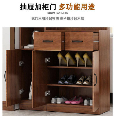 新中式客廳入戶玄關一體裝飾鞋柜屏風隔斷置物架現代簡約間廳柜熱心小賣家