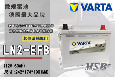 【茂勝電池】NEW VARTA LN2 EFB 起停系統 12V60AH 華達 免加水 電瓶 適用車款 Es300h
