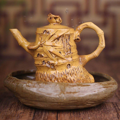 宜興紫砂壺純手工名家仿竹段泡家用紅茶茶壺段泥功夫 特價熱賣-來可家居