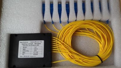 1:8 PLC SC/UPC 光纖分光器 光分歧器 EPON Splitter 電信級 光纖網路