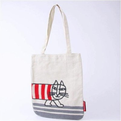 日本,正版,Lisa Larson,貓咪,刺繡款,手提袋