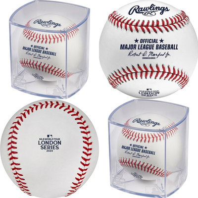 貳拾肆棒球-2024日本帶回美國職棒大聯盟MLB海外賽 倫敦站 實際使用比賽球/Rawlings製作/付原裝球盒