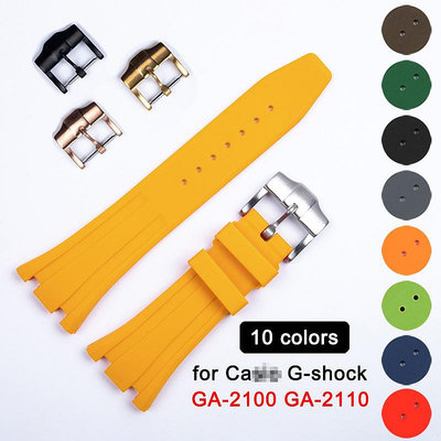 27 毫米橡膠錶帶適用於卡西歐 G-shock GA-2100 GA-2110 Mod 第 3 代第 4 代替換錶帶柔軟