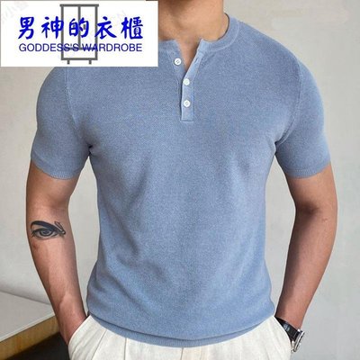 欧美外贸男装 亚马逊夏季新款针织衫 圆领短袖毛织T恤衫男SY0160-男神的衣櫃