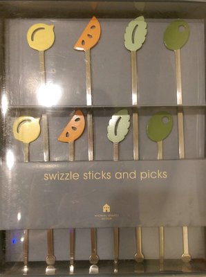 美國後現代主義知名建築師Michael Graves設計swizzle sticks and picks攪拌棒