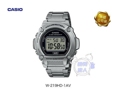 [時間達人]CASIO卡西歐台灣原廠公司貨 復古風造型實用數位休閒不銹鋼錶(W-219HD-1AV)/電子錶 當兵 學生 長輩 上班族
