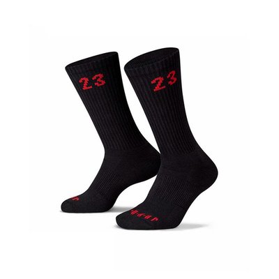 Jordan Essentials Crew Socks 喬丹黑色長襪 黑色運動襪子 排汗襪 三雙 DA5718-011