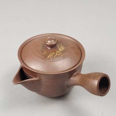 木村陶峰造日本備前燒橫手側把急須茶壺未使用品，