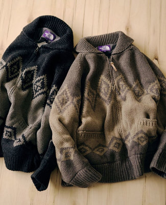 THE NORTH FACE PURPLE LABEL GORE-TEX INFINIUM Field Sweater 花紋針織外套NT6253N。太陽選物社