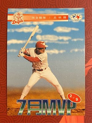 1995-158  7月MVP  味全龍隊呂明賜  連續動作卡  2 of 9