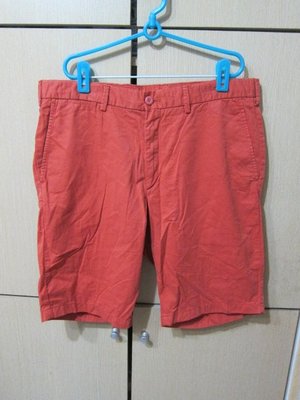 衣市藍~UNIQLO 休閒短褲 (L~84-92cm~磚紅~) (220812)